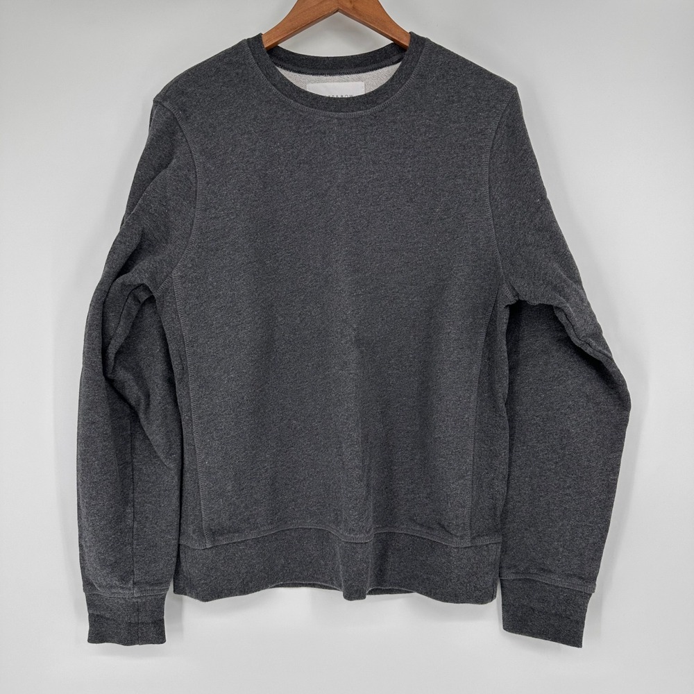 Mott & Bow Cotton‎ Mens French Terry Crewneck Sweatshirt Dark Gray Size Medium